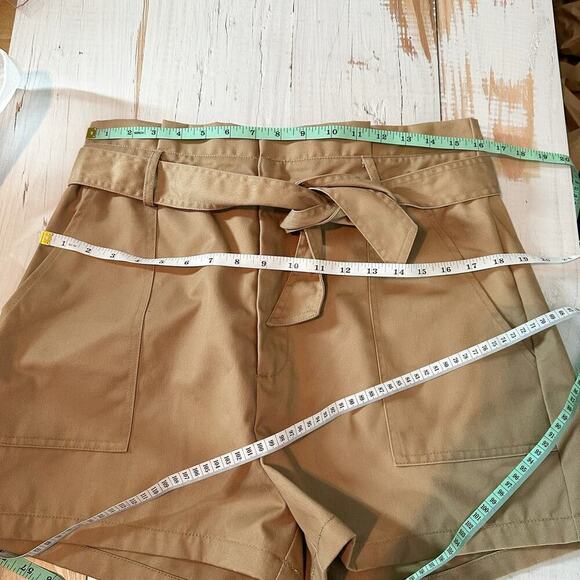 Steve Madden Seaside Cinch Short Size Large Paperbag Tan Minimalist Neutral - Picture 6 of 9